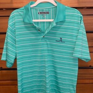 Pebble Beach Green Striped Golf Shirt